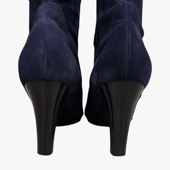 AQUATALIA Navy Blue Stretch Suede Tall Heeled Boots 10.5M - Picture 11 of 13